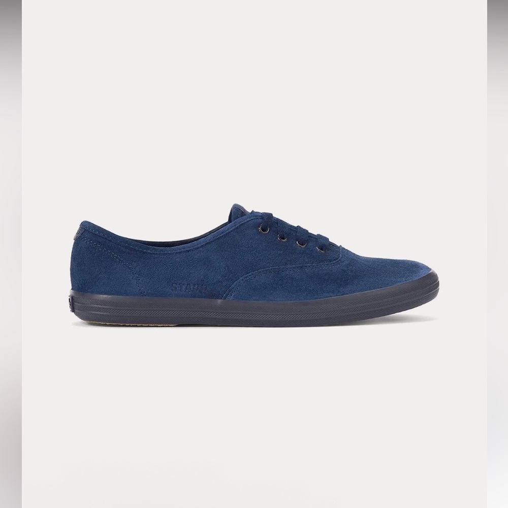 Keds x Staud - Champion Suede Navy Low Top Sneakers